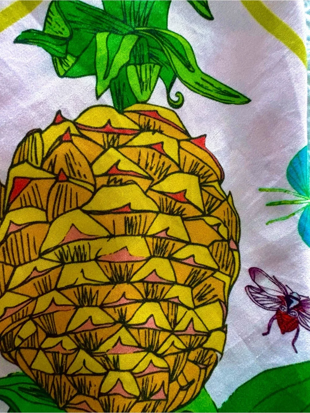 Jayes Studio  Pineapple Print linen dinner napkins Set of 8 Brand NEW!